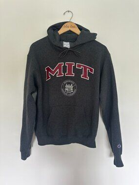 MIT Hoodie Champion Hoodie Sz M Gray Pullover Massachusetts Technology